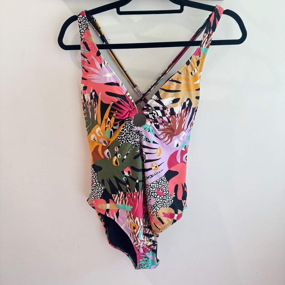 Bleu Rod Beattie Let's Get Loud‎ Tropical One Piece Swimsuit Size 12